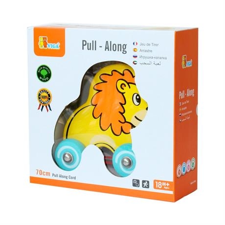 Деревянная каталка Viga Toys Лев (50090) желтый 0