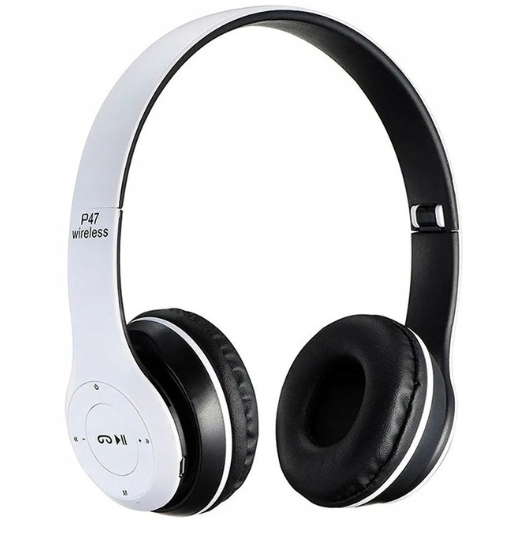 Беспроводные наушники P47 с радио FM Bluetooth MP3 белые 0
