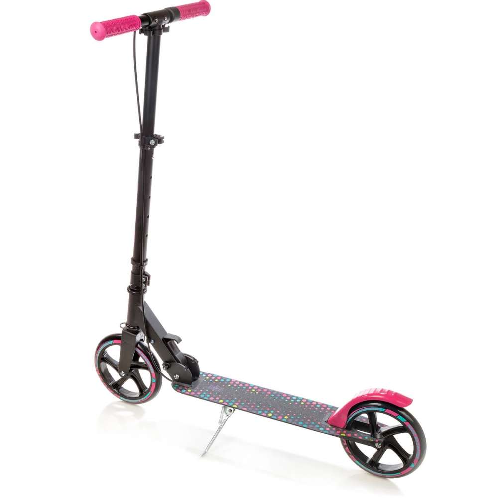 Самокат Raven Dots 200 с ручным тормозом, складной, черный 0