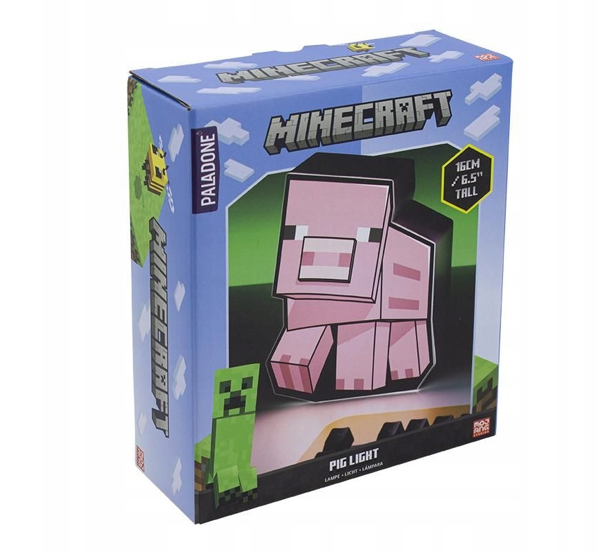 Лампа-фигурка Paladone Minecraft Розовая Свинка Pig Light Icon (16 см) 0