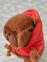 Мягкая плюшевая игрушка - брелок Капибара в красном худи capybara  3