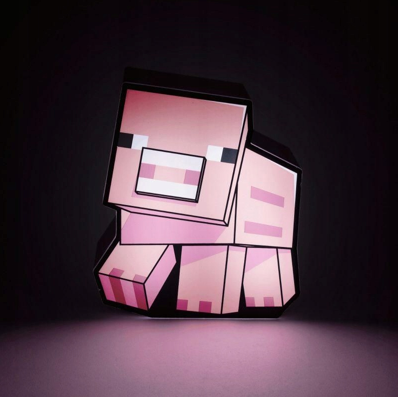 Лампа-фигурка Paladone Minecraft Розовая Свинка Pig Light Icon (16 см)