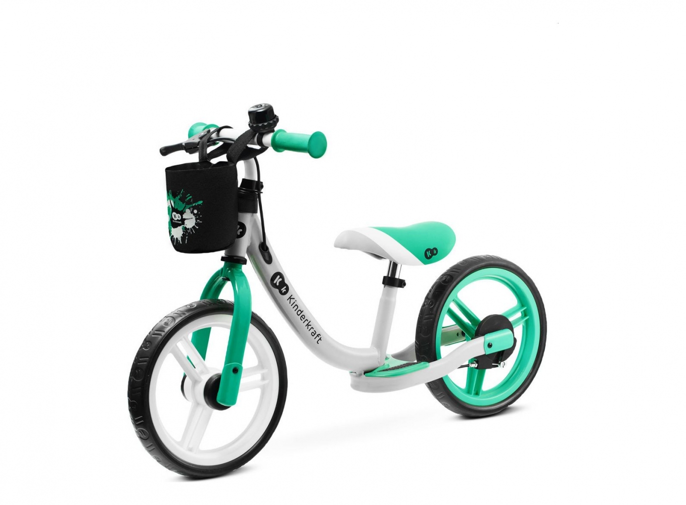 Беговел KinderKraft Space New Light Green с ручным тормозом