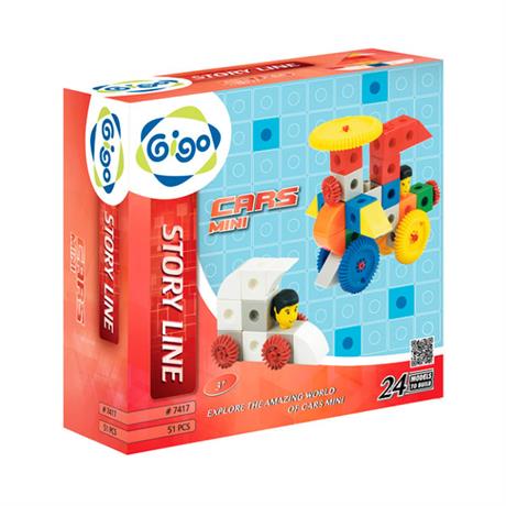 Конструктор Gigo Машины - Мини (7417) 51 шт, 24 модели машин 