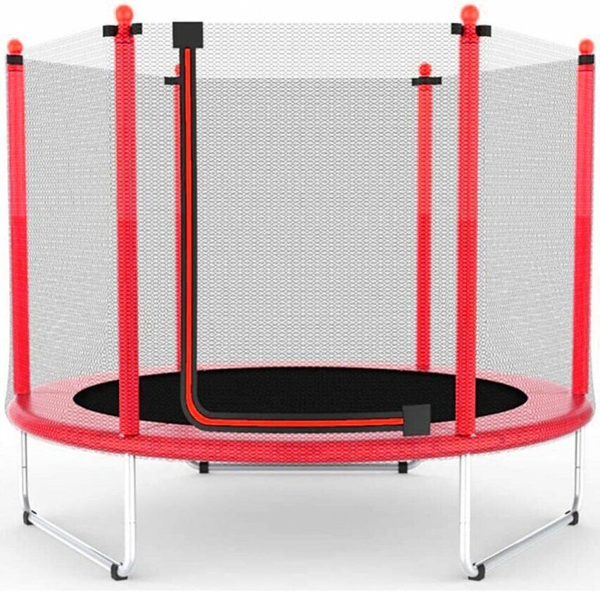 Батут Atleto 152 см з сіткою червоний (5 ft) (21000112)