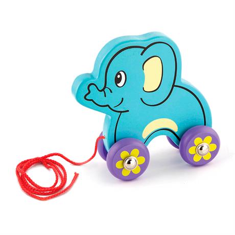 Деревянная каталка Viga Toys Слоник (50091) голубой
