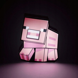 Лампа-фигурка Paladone Minecraft Розовая Свинка Pig Light Icon (16 см)