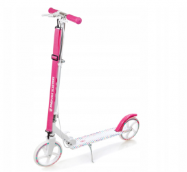 Самокат Raven Dots 200 с ручным тормозом, складной, белый