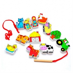 Деревянная шнуровка Viga Toys Ферма (59548) от 2 лет