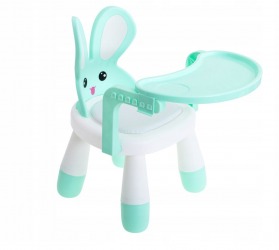 Стульчик для кормления и игр Кролик, с регулируемыми ножками и столиком 