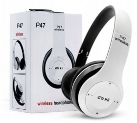 Беспроводные наушники P47 с радио FM Bluetooth MP3 белые