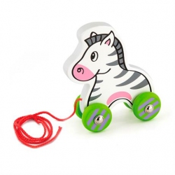 Деревянная каталка Viga Toys Зебра (50093) белый